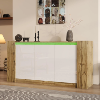 Sideboard 150/40/70,5 cm, Wohnzimmerschrank, Mehrzweckschrank mit Türen und LED-Beleuchtung, Aufbewahrungsschrank