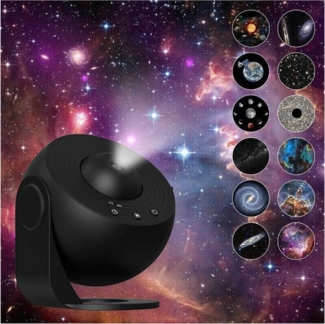QUBEBU LED Nachtlicht Sternenhimmel Projektor, Home Planetarium, Projektor Lampe, 13-in-1, Baby Einschlafhilfe Lampe, Nebel/Mond/Himmels Galaxie Projektor, Starry Nachtlicht Projektor, Mit Timer, 360°-Drehung, für Schlafzimmer Kinder Erwachsene.