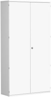 Flügeltürenschrank, 5 Dekor-Einlegeböden, 120 x 42 x 230 cm, Weiß