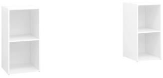 vidaXL TV-Schränke 2 Stk. Weiß 72 x 35 x 36,5 cm Spanplatte [3079898]