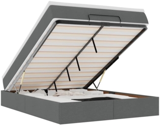 vidaXL Ottoman-Bett mit Matratze Dunkelgrau 140x200 cm Stoff 3311114