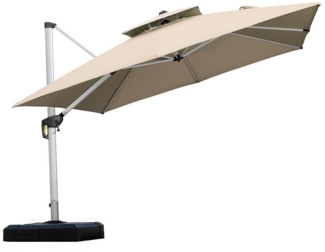 PURPLE LEAF Sonnenschirm Quadratischer Außenbereich Alu Ampelschirm, Gartenschirm, LxB: 300,00x300,00 cm, 360°Rotation, Sonnenschutz UV50+, Für Balkone, Gärten und Terrassen