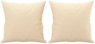 vidaXL Zierkissen 2 Stk. Creme 40x40 cm Stoff 349473