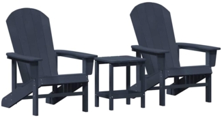 vidaXL Garten Lounge Möbel 3 pcs Marineblau 38 x 38 x 46cm Polyethylen 3335831