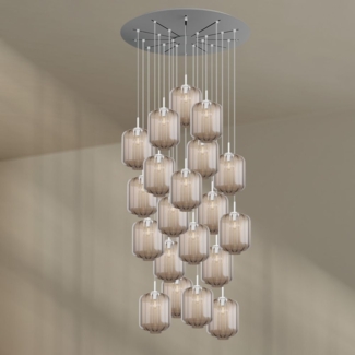 s.luce Velo 20-flammige Galerieleuchte Ø 120cm Ø 25cm Klar, Weiß