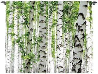 Abakuhaus Gardine Schlafzimmer Kräuselband Vorhang mit Schlaufen und Haken, Wald Tier-Natur-Sommer