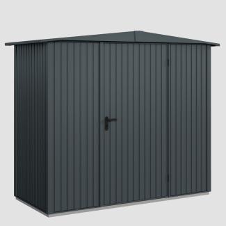 Hörmann Ecostar Metall-Gerätehaus Trend mit Satteldach Typ 1, 108x238 cm , anthrazitgrau, 2,6 m²,1-flüglige Tür