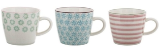 Bloomingville Tasse Tassen Patrizia, Keramik, Set, 300ml, große Kaffeetassen, Teetassen, dänisches Design