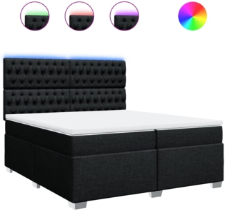 vidaXL Boxspringbett mit Matratze Schwarz 200x200 cm Stoff 3292904