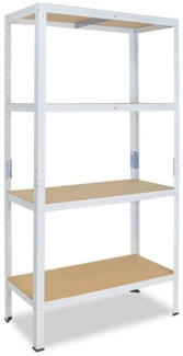 shelfplaza Schwerlastregal HOME, 180 x 75 x 60 cm weiß, 4 Böden, Kellerregal, Garagenregal, Steckregal