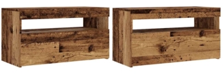 vidaXL TV-Schränke mit LED-Leuchten 2 Stk. Altholz-Optik Holzwerkstoff 856316