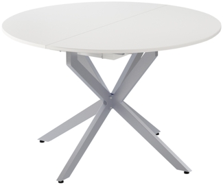 Vicco Esstisch Weiß/Grau 120x120 cm ausziehbar, Loyd