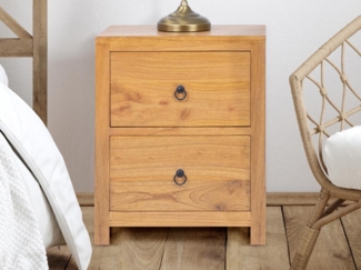 Vente-unique - 2er-Set Nachttische mit 2 Schubladen - Mindi - Holzfarben - PILABO