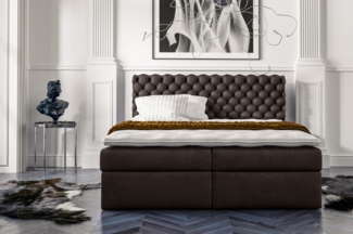 99rooms Alviero Boxspringbett Kunstleder SOFT Braun 180x200 cm