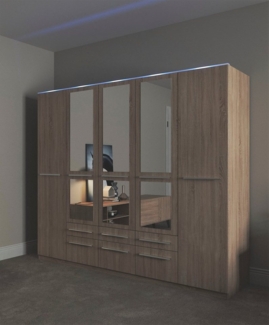 priess Kleiderschrank Schrank Garderobe Wäscheschrank Barcelona in 5 Breiten viel Stauraum, geräumige Schubkästen, mit Spiegel, MADE IN GERMANY