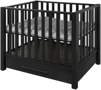 Europe Baby Laufstall Casper mit Lade Mattschwarz