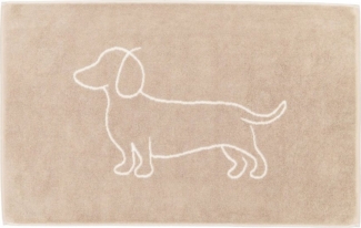 Cawö Badematte Duschvorleger We love Dogs 6248-33 Dackel Beige 50x80