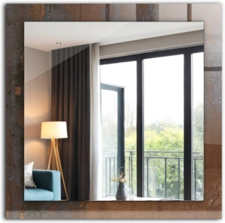 Tulup Dekospiegel Dekorativer Wandspiegel, Spiegel mit Aufdruck, Badezimmerspiegel, Quadrat