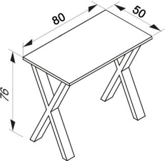 VCM Schreibtisch Lona 80x50 X-Fußgestell Sonoma-Eiche