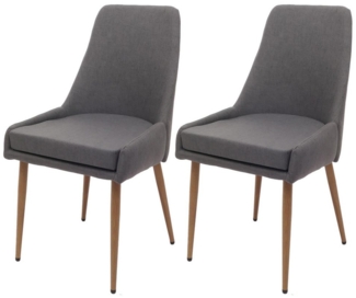 MCW Esszimmerstuhl MCW-O27 (Set, 2 St), Hohe Rückenlehne, Stabile Beine aus Stahl in Holzoptik