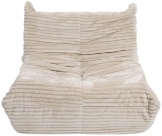 Puluomis Sitzsack XXL Riesen Beanbag Sessel 90 x 100 cm mit 30D Neuschwamm-Füllung (und seitlichen Taschen, für das Wohnzimmer beige)