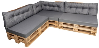 TexDeko Palettenkissen Set Modell: Comfort 7-TLG, Palettenkissen Set wasserabweisend, Premium Qualität, pflegeleicht