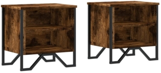 vidaXL Nachttische 2 Stk. Räuchereiche 40x30x40 cm Holzwerkstoff 848499