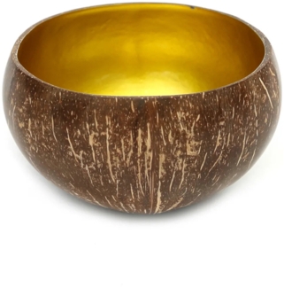 Die Coco Futterschale - Natur Gold - Natürliches Gold - 13x13x7cm