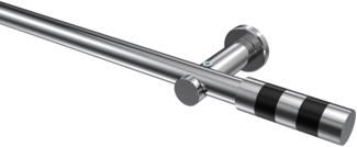 Gardinenstangen-Set Platon Mavell 100 cm, 1-läufig (ohne Ringe), 20 mm Ø Chrom