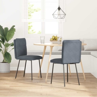 vidaXL Esszimmerstühle 2 Stk. Dunkelgrau Samt 4101310