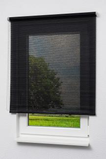 Rollo Basisrollo Holzdekor Streifen Schwarz, LYSEL®, halbtransparent, HxB 190x60 cm