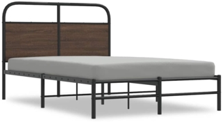 vidaXL Bettgestell ohne Matratze 135x190 cm Braun Eichen-Optik 4100463