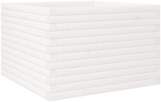 vidaXL Pflanzkübel Weiß 70x70x46 cm Massivholz Kiefer 3282415