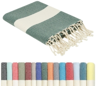 furora HOLIDAY Strandtuch groß 100x200 cm Strand Tuch, aus Baumwolle, Hamamtuch Badetuch, leicht, lang, dünn & kompakt