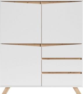 INOSIGN Highboard Valentin, 3 Schubkästen und 3 Türen, Breite 120cm in modernem Scandi - Design