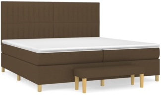 vidaXL Boxspringbett mit Matratze Dunkelbraun 200x200 cm Stoff, Härtegrad: H2 [3137344]