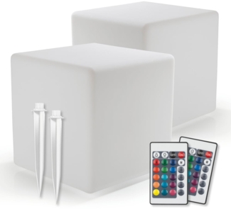 EASYmaxx Solar-Leuchte 3,7V weiß Dekowürfel 2er-Set