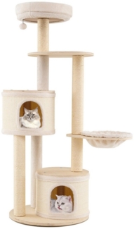 COSTWAY Kratzbaum, Katzenbaum mit 2 Katzenhöhlen, 152cm hoch