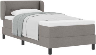 vidaXL Boxspringbett mit Matratze mit Kopfteil Taupe 80 x 200 cm Stoff 3339993