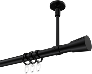 Gardinenstangen-Set Sonette Sitra 280 cm (geteilt in 2x140 cm), 1-läufig, 20 mm Ø Schwarz