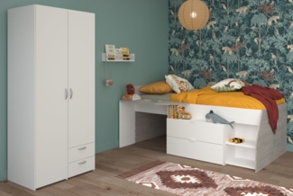 Parisot Kinderzimmer und Jugendzimmer Milky in weiß und grau Loft Set 2-tlg.