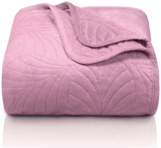 Gräfenstayn Tagesdecke Premium - Bettüberwurf mit Steppung & Blatt-Design, Warme Premium Tagesdecke