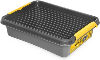 KONZEPT Aufbewahrungsbox mit Deckel, Stapelbox aus hochwertigem Kunststoff (6L - 40 x 30 x 8 cm)