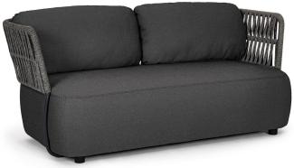 Casa Padrino Luxus Gartensofa Anthrazit / Grau / Schwarz 167x86 x H. 79 cm - Wetterbeständiges Garten Sofa - Terrassen Sofa - Garten Möbel - Terrassen Möbel - Outdoor Möbel