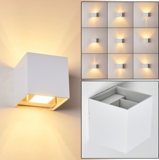 hofstein Wandleuchte »Vaccina« moderne Wandlampe aus Metall in Weiß, ohne Leuchtmittel, 2700 Kelvin, verschiedene Lichteffekte durch verstellbaren Schirm, Up & Down, G9