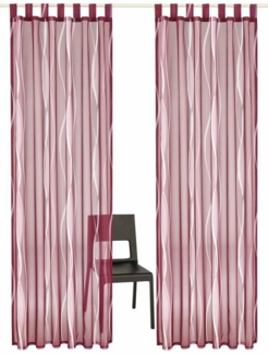 my home Gardine Dimona, Schlaufen (2 St), transparent, Voile, 2er-Set, Voile, Polyester, Wellen