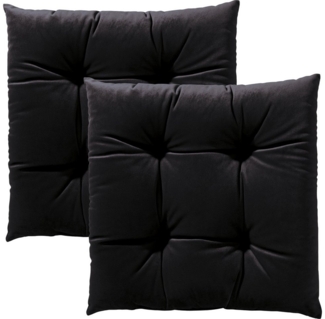 REDBEST Stuhlkissen Stuhlkissen "Kingsville" 2er-Pack, Nicky-Velours Uni