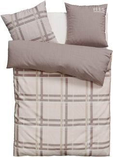 H.I.S Wendebettwäsche Talin, Linon, 2 teilig, NEUHEIT in Gr. 135x200 oder 155x220 cm, 100% Baumwolle, Karo-Design