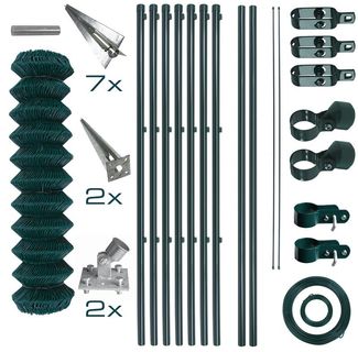 Maschendrahtzaun Komplettset 1,25 x 15 m Zaunset Gartenzaun Einschlaghülsen Zaun