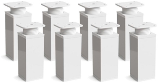 sossai® Möbelfuß Design-Möbelfüße, 4er & 8er Set, höhenverstellbar MFV1, Farbe: Weiß, (8-St), Farbe: Weiß